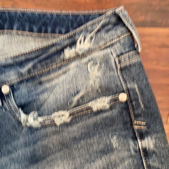 Torrid High-Rise Straight Distressed Ripped Denim Raw Hem Jeans Contemporary - Picture 10 of 14